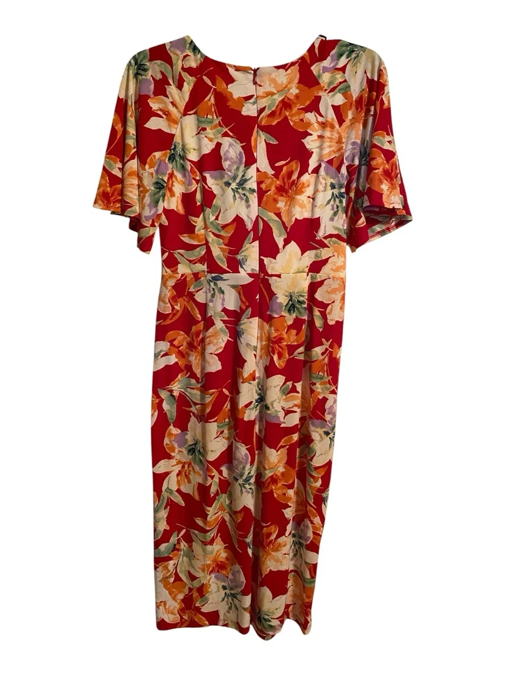 Beautiful Maggy London Multi Color Floral Midi Dress, Size 2 - Picture 2 of 10